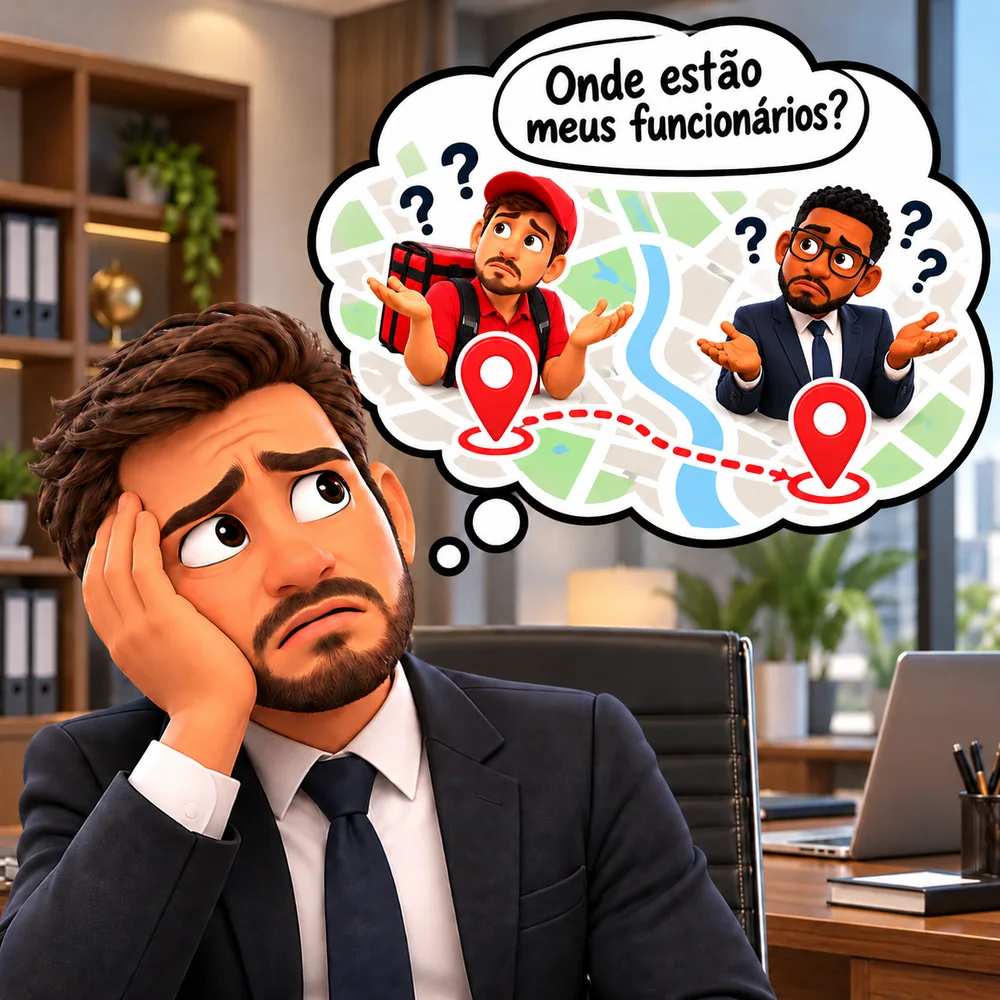 Empresário preocupado sem saber onde estão os funcionários